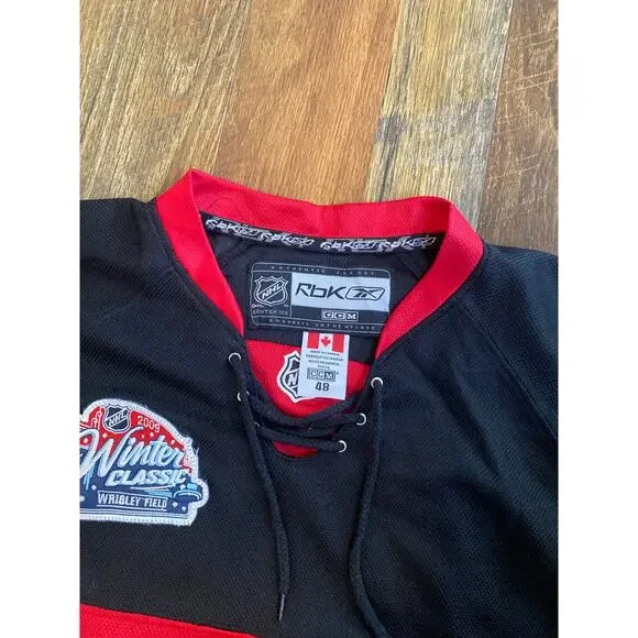 Hossa Chicago Blackhawks Jersey Winter Classic 2009 Reebok Fight Strap Sz 48 CCM